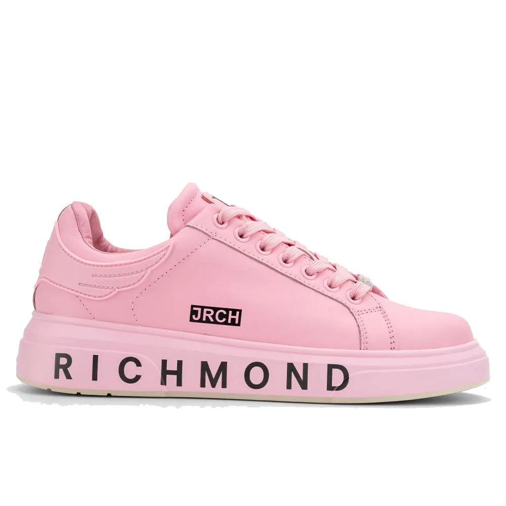 Scarpe Donna JOHN RICHMOND Sneakers in Pelle Light Pink con Logo Laterale
