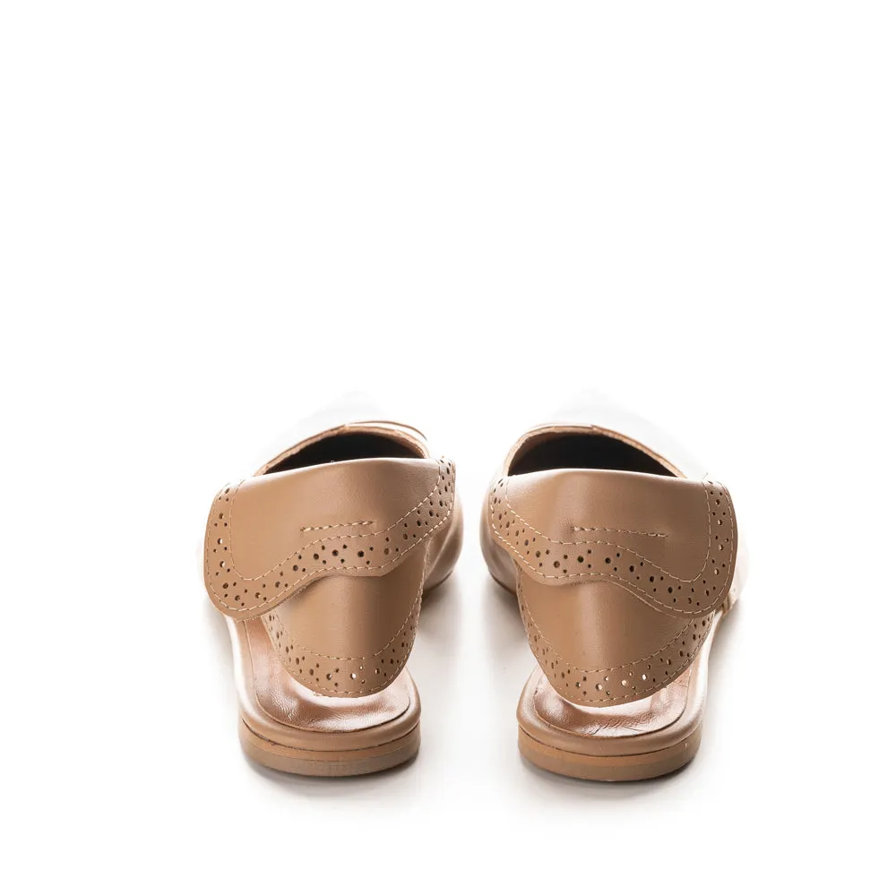 Sea Salt beige leather ballerinas