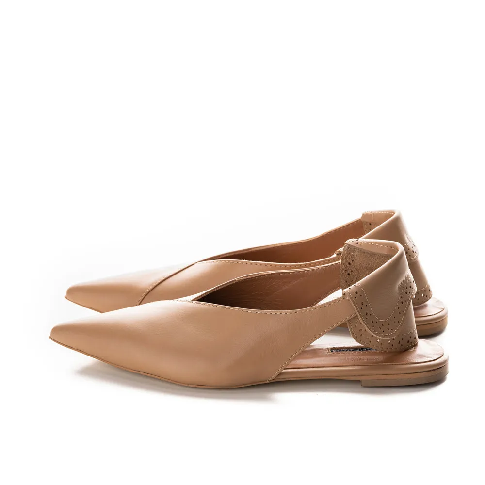 Sea Salt beige leather ballerinas