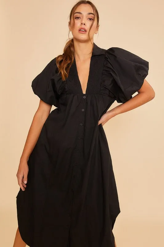 Smocked Midi Dress