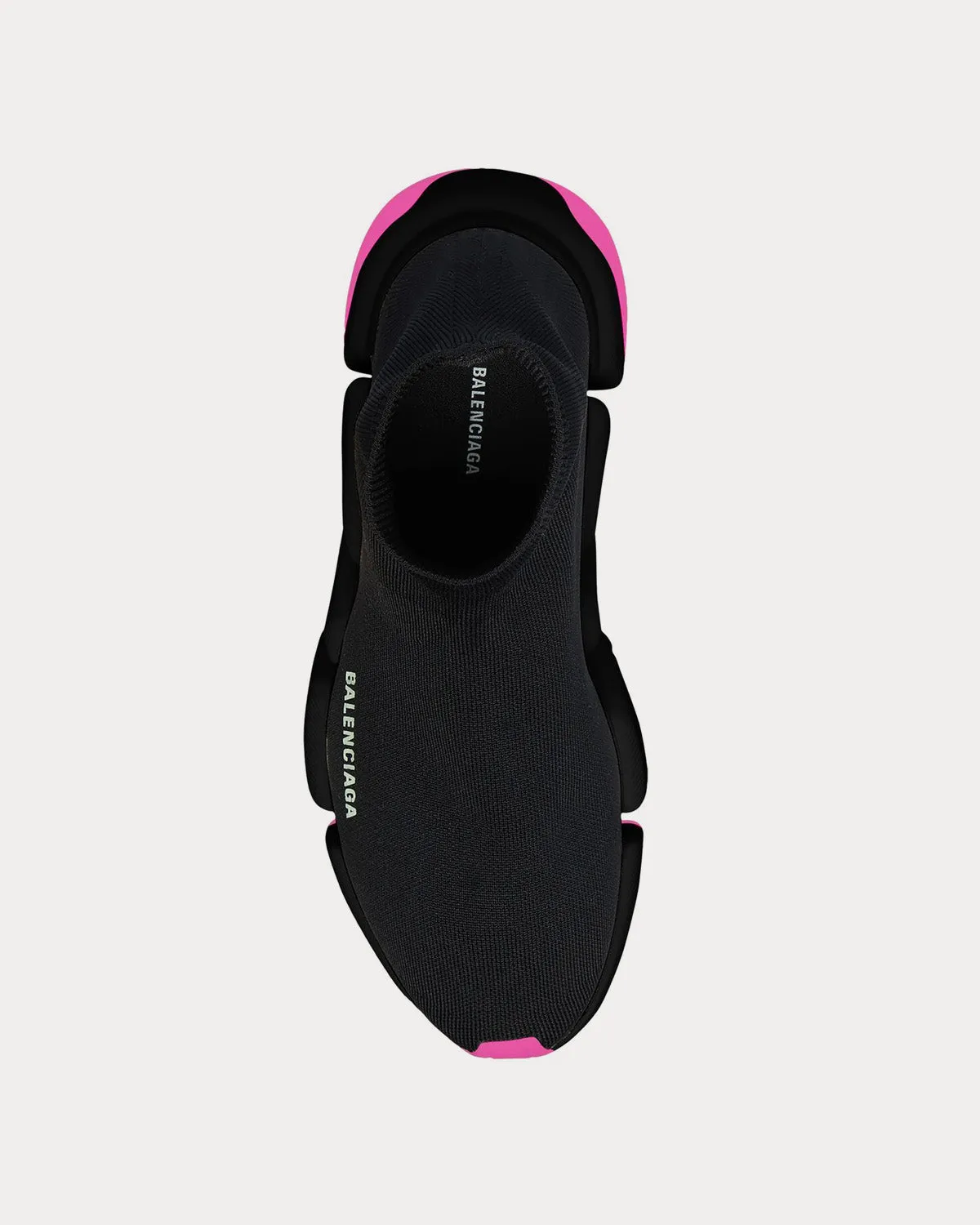 Speed 2.0 Recycled Knit Clear Sole Black / Neon Pink High Top Sneakers