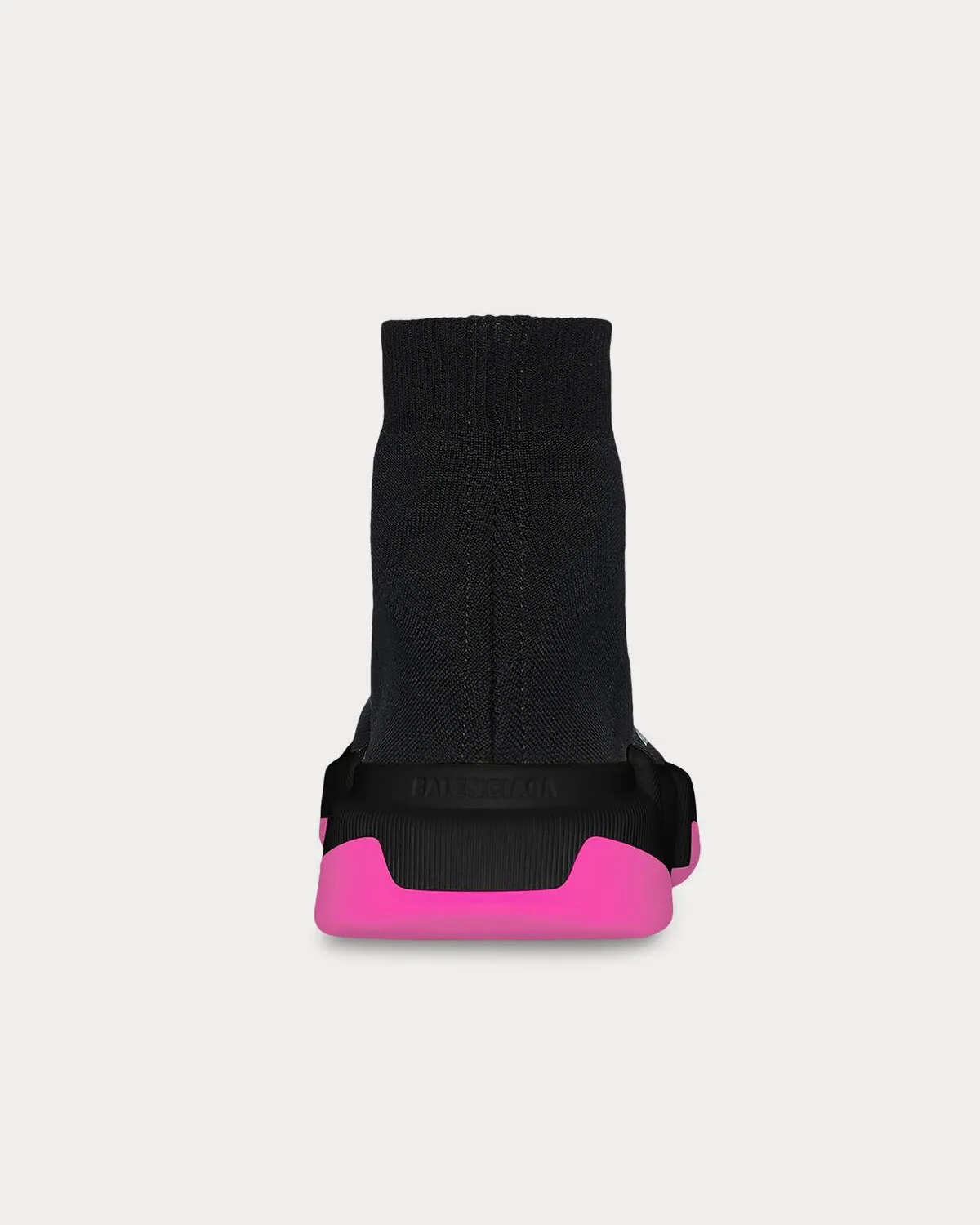 Speed 2.0 Recycled Knit Clear Sole Black / Neon Pink High Top Sneakers
