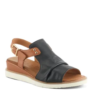 Spring Step Women's Locals Wedge Sandals - Black/Multi