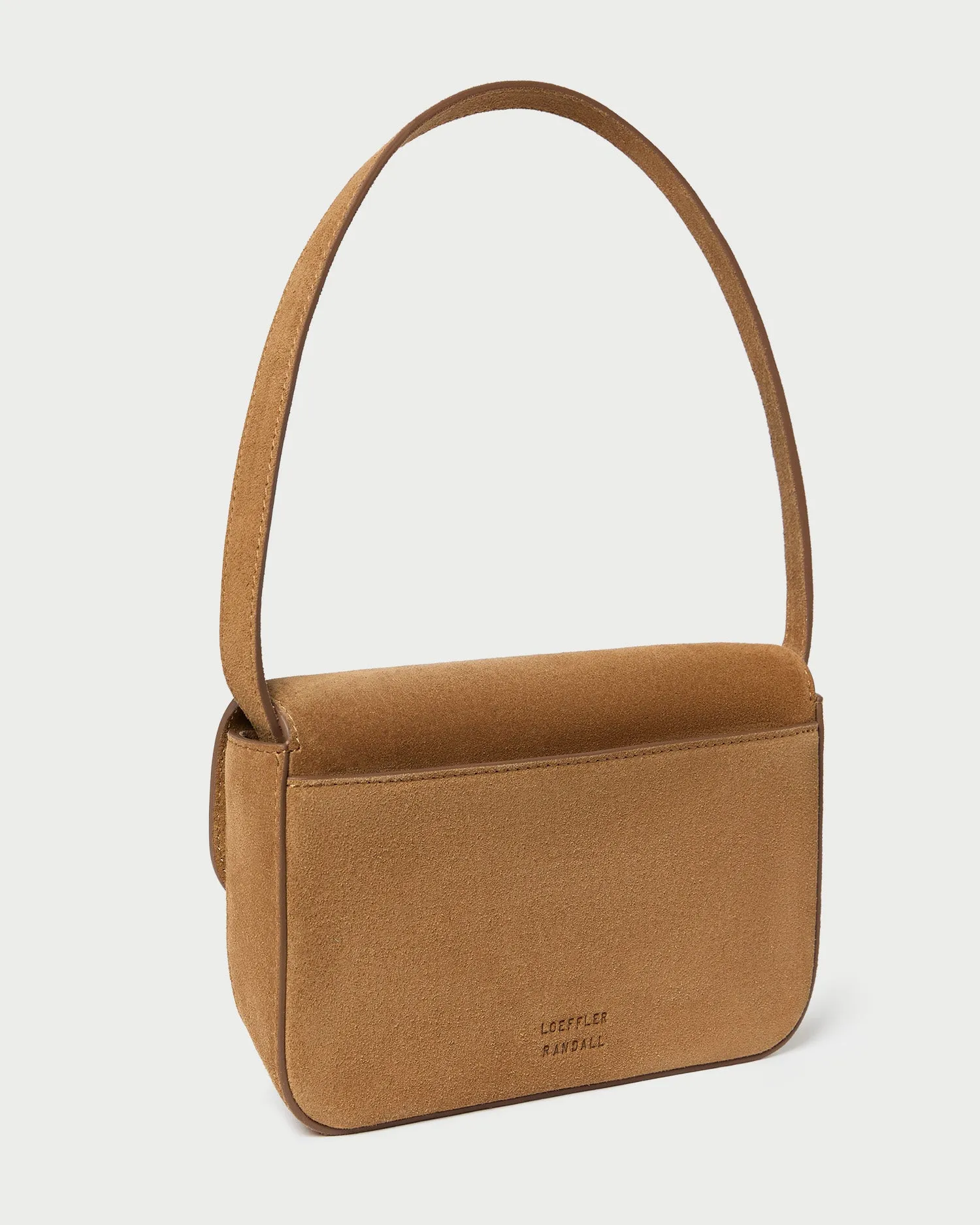 Stefania Toffee Suede Baguette Bag