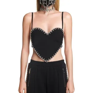 Summer Fashion Sexy V-Neck Patchwork Diamond Zipper Tank Top Summer Fashion Sexy V-Neck Patchwork Diamond Zipper Tank Top