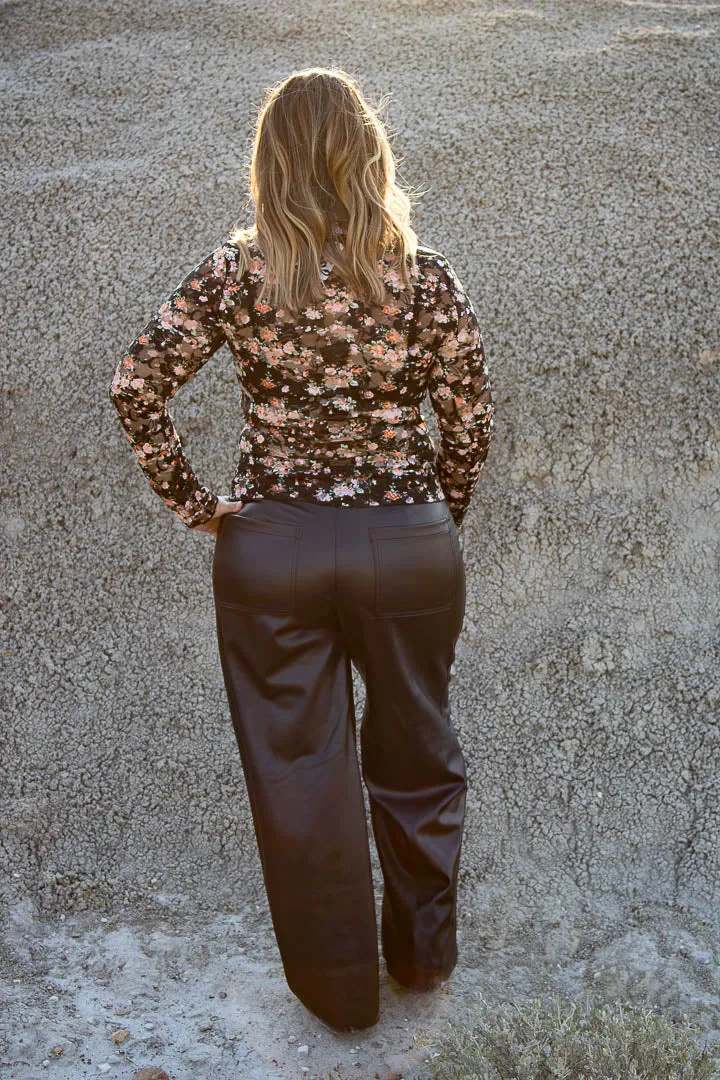 Tae Wide Leg Faux Leather Pants