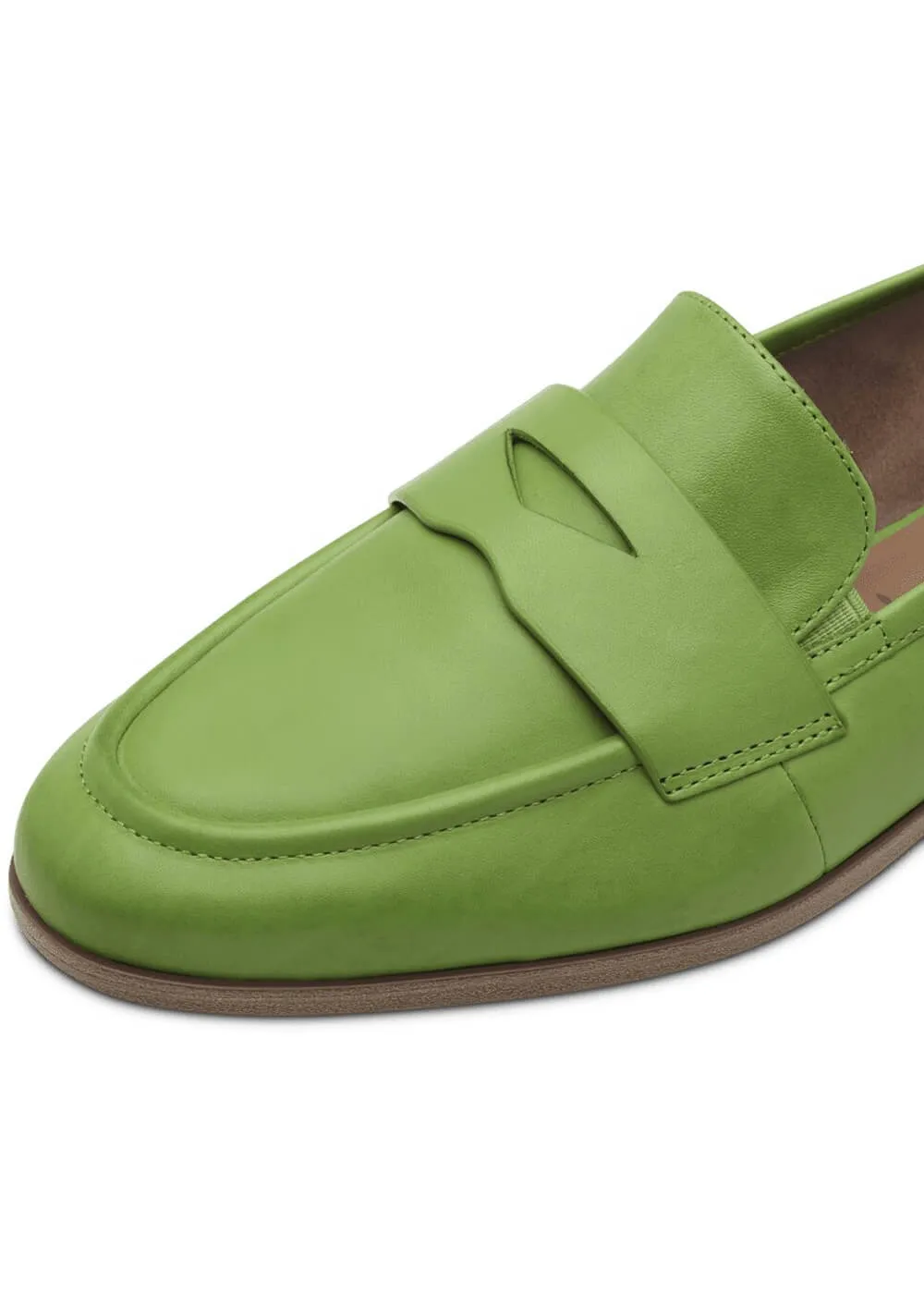Tamaris Yvette Leather Loafers Apple Green
