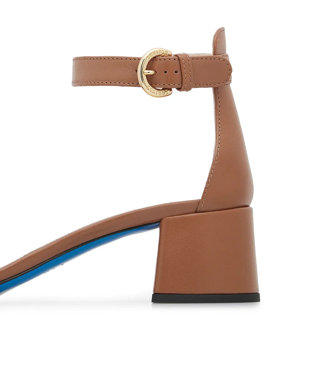 Tan nappa leather sandals