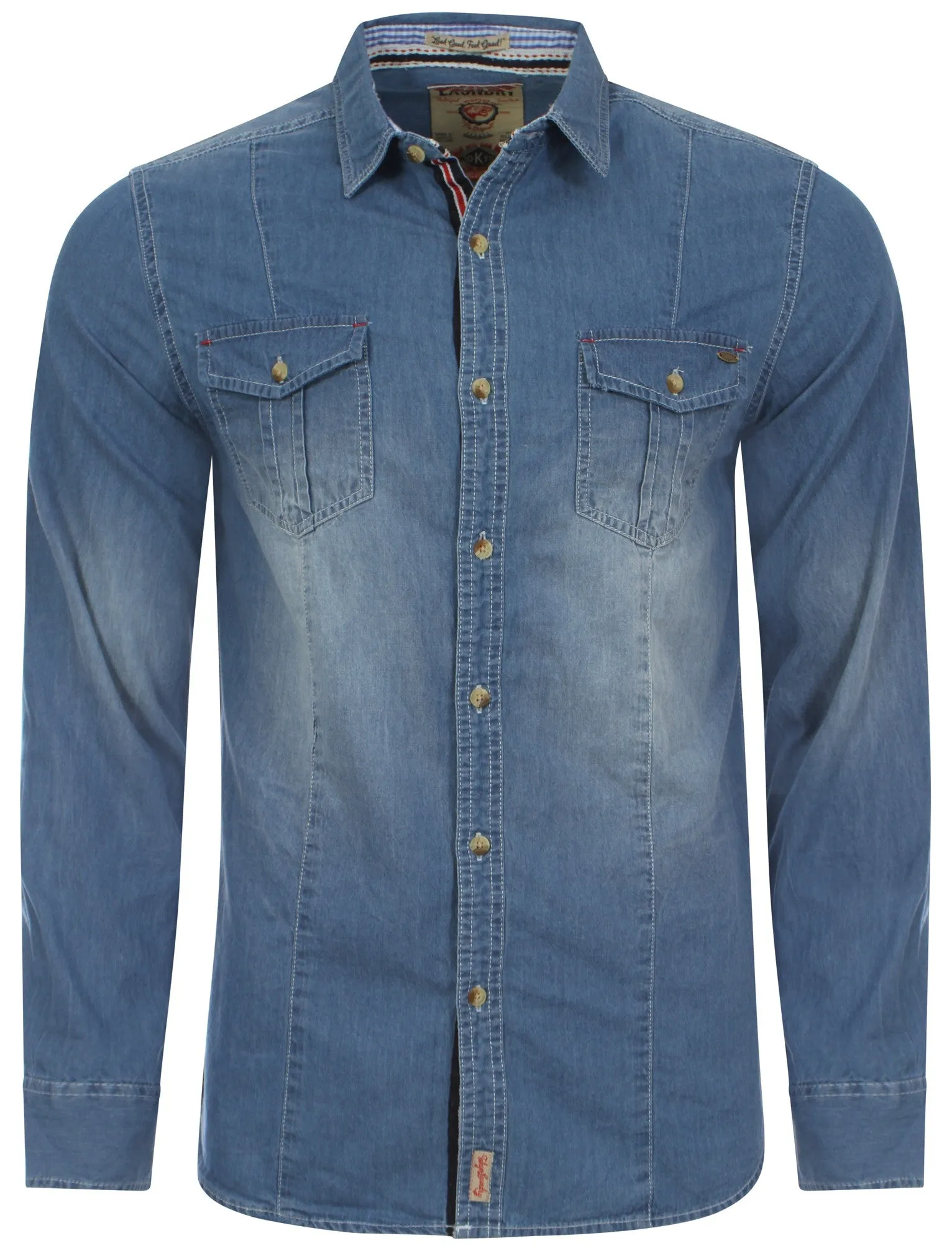 Tokyo Laundry Prestwood blue denim shirt