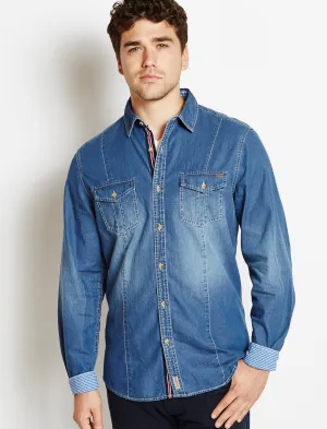 Tokyo Laundry Prestwood blue denim shirt