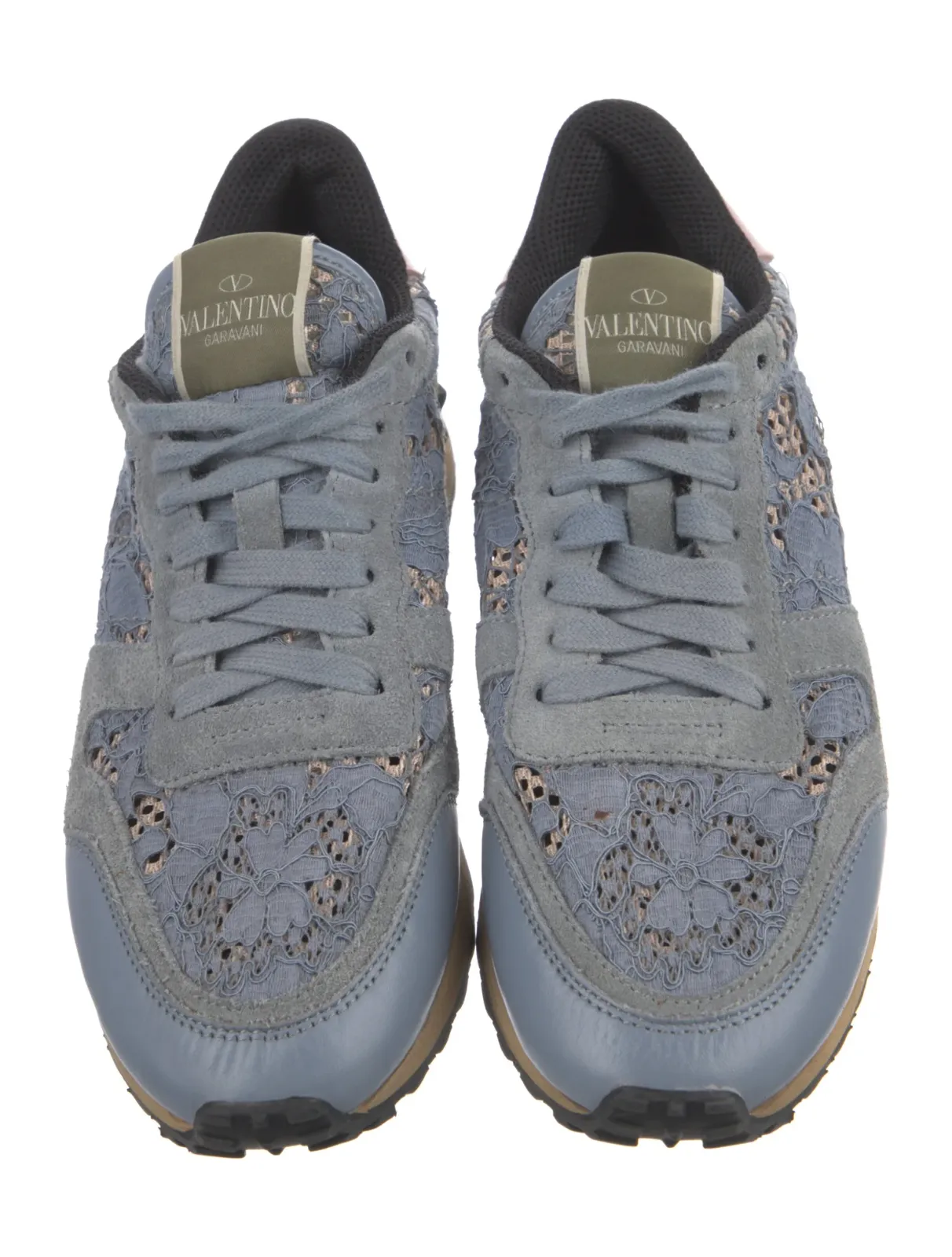 Valentino Rockrunner Lace Suede Printed Sneakers Trainers Size 38 UK 5 US 8 ladies