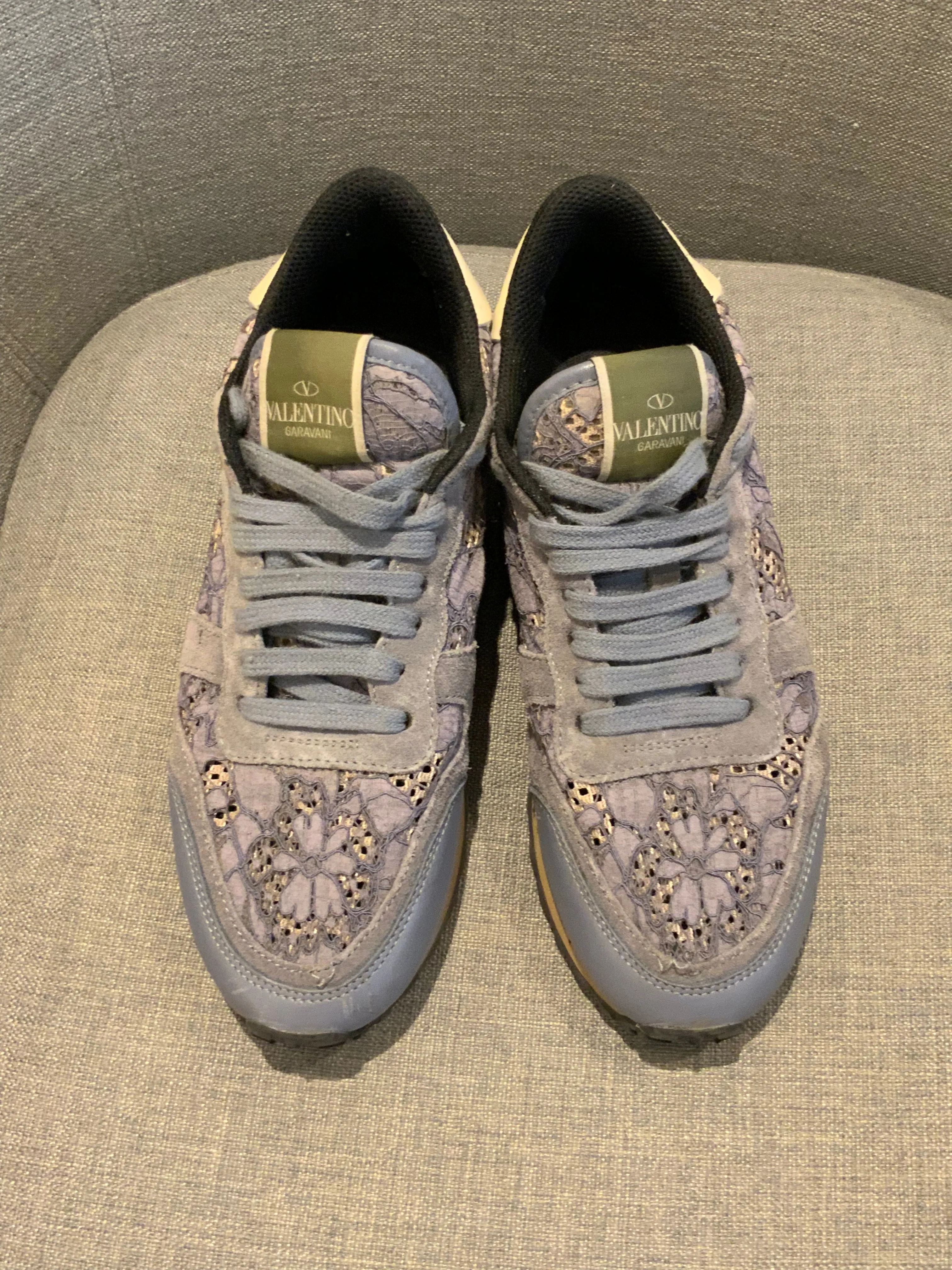 Valentino Rockrunner Lace Suede Printed Sneakers Trainers Size 38 UK 5 US 8 ladies