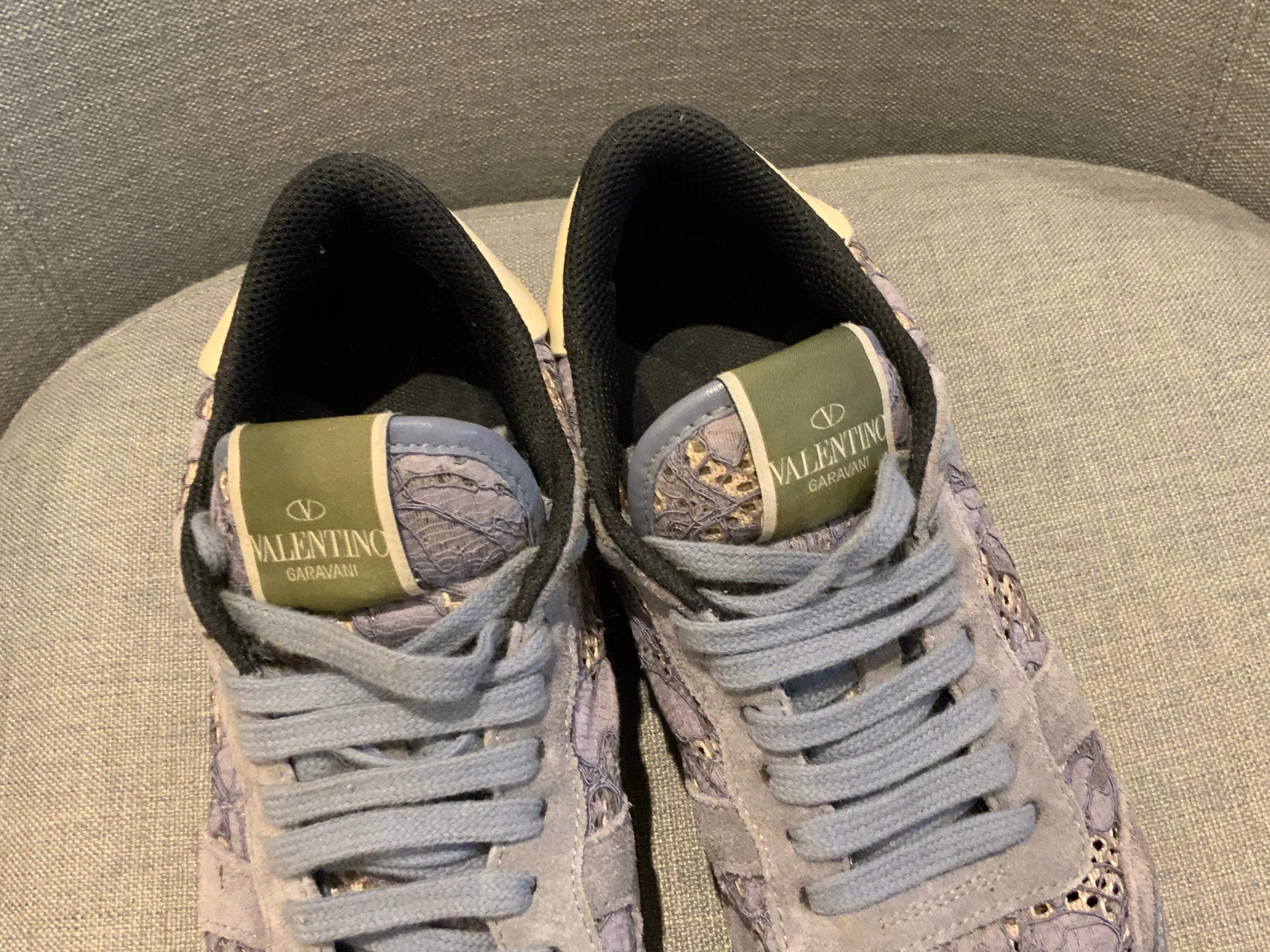 Valentino Rockrunner Lace Suede Printed Sneakers Trainers Size 38 UK 5 US 8 ladies
