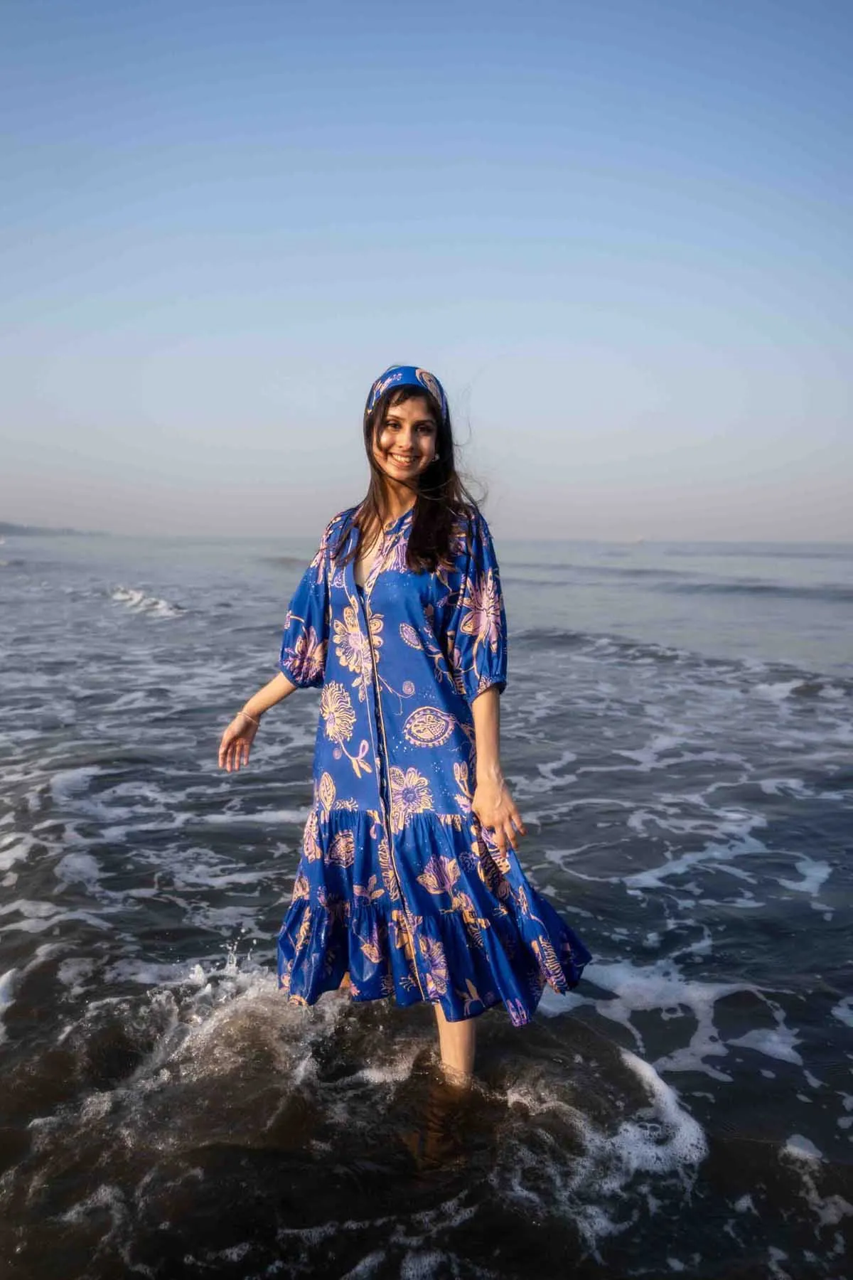 Vidari Midi Dress (Crazy For Blue)