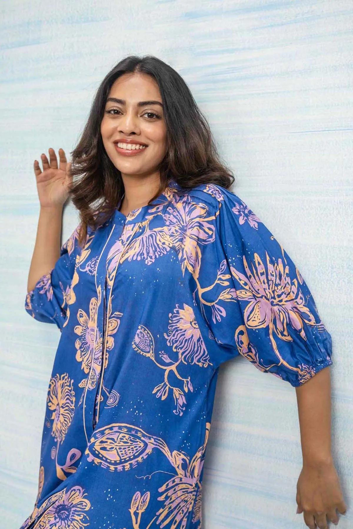 Vidari Midi Dress (Crazy For Blue)
