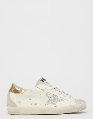 White & Swarovski® Crystal Superstar Sneakers