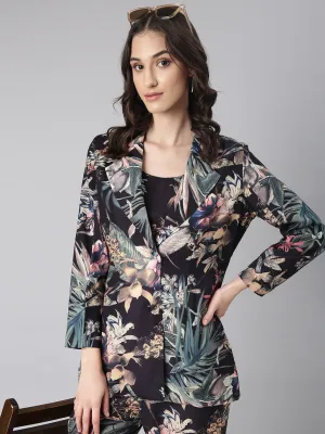 Women Black Printed Co-Ords