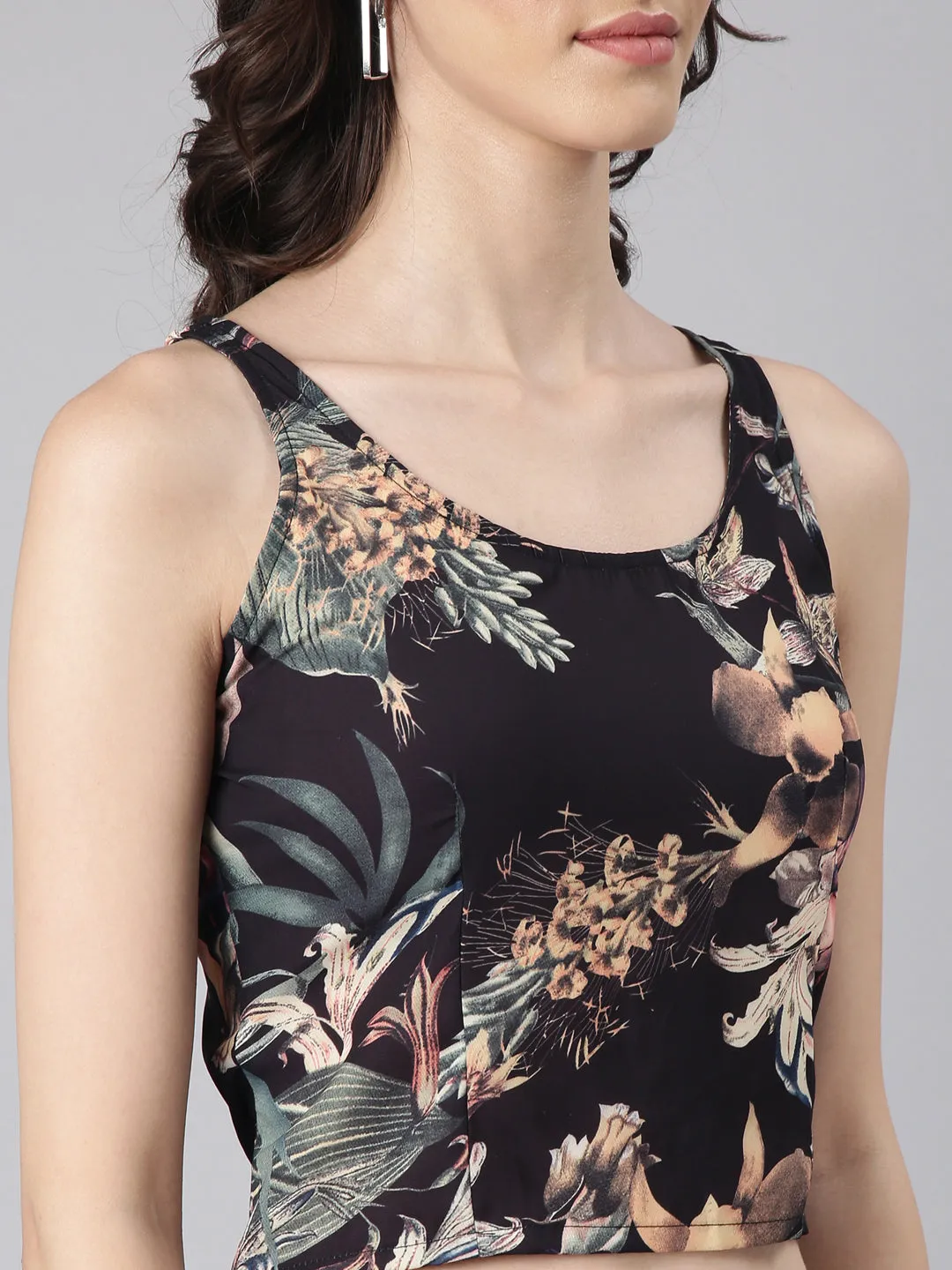 Women Black Printed Co-Ords