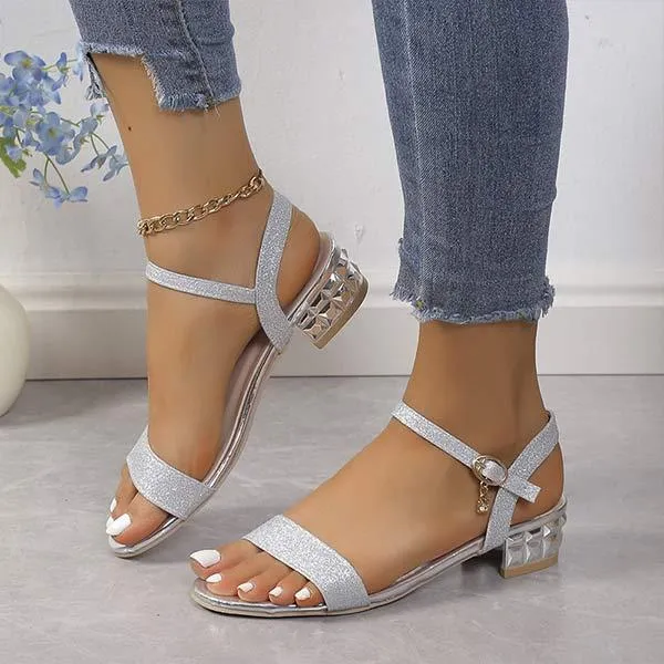 Womens' Chunky Heel One-Strap Sandals 96381277C