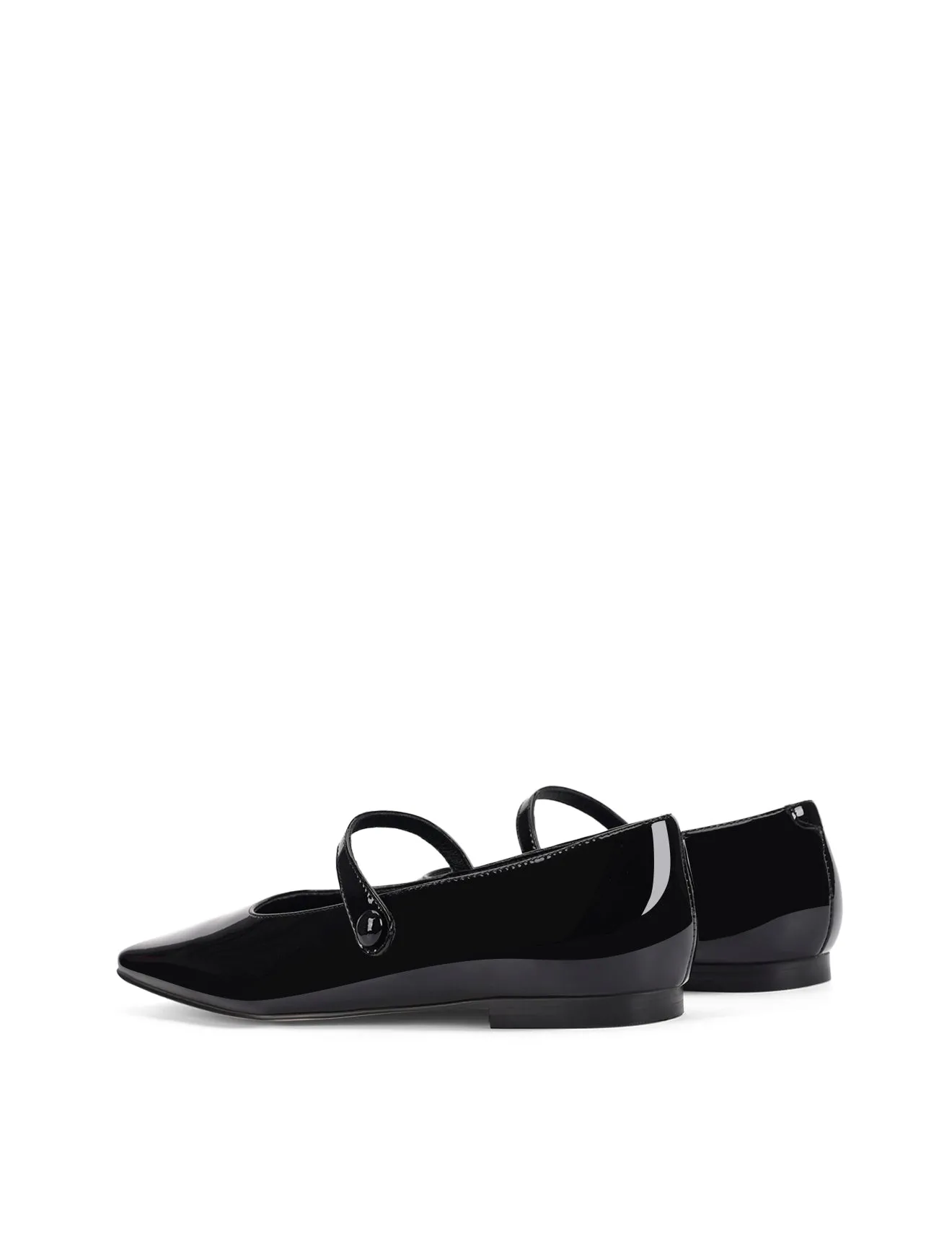 Xandria Square Toe Ballets - Black Patent Leather